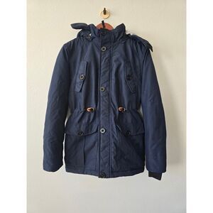 Wantdo Women’s 14-16 (Large) Parka Jacket | Navy Winter Coat Faux Fur Lined Hood